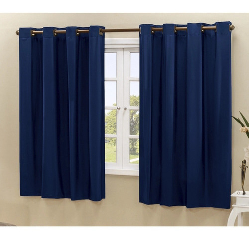 Cortina Corta Luz Blecaute Blackout M1 Pvc 2,20m X 1,30m Cor Azul-marinho