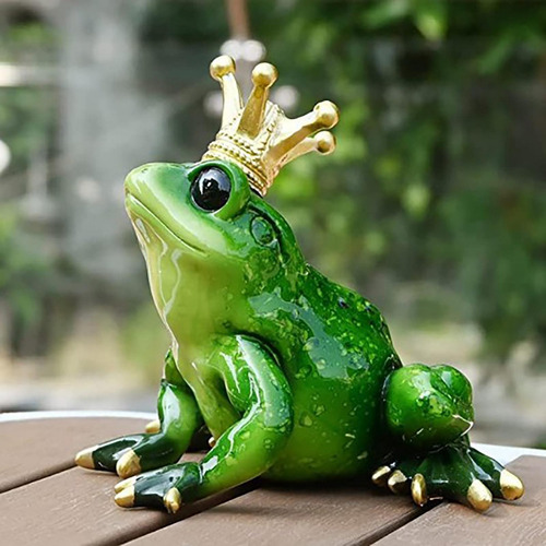 Figuras De Corona Con Rana Verde Divertida Y Encantadora,