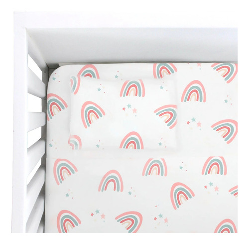 Juego De Sábanas Arcoiris ¡nap! Cuna 70x 130cm 100% Algodón Diseño De La Tela Arcoiris Love