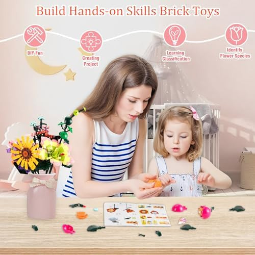 Juego De Construcción De Ramo De Flores, Mesa De Oficina, De