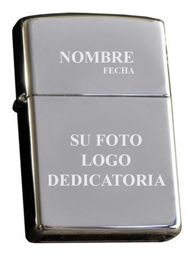 Zippo Original Plateado Grabado Foto Nombre Personalizado