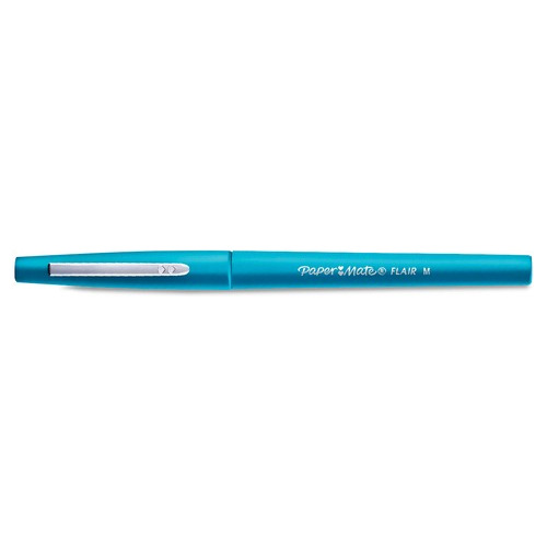 Plumones Paper Mate Flair Medium Azul Turquesa 12 Pzs