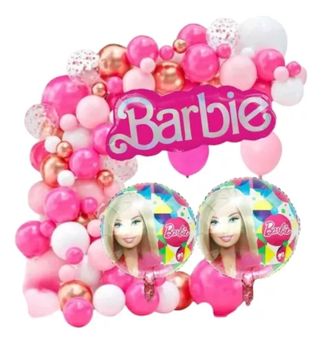 GENERICO Pack Cumpleaños Barbie Globos Toppers Cinta y mas GENERICO