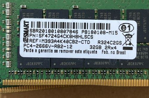 Memória Smart Samsung 32gb Ddr4 2666 Rdim M393a4k40bb2-ctd @