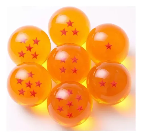 Canicas Dragon Z - Set De 7 Bolas De Cristal De 22 Mm Con Estrellas Del 1 Al 7 | Edición Especial Coleccionista | Color Naranja Translúcido