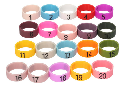 Microfone De 20 Unidades Colorido Id Anéis Número 1 A 20 Mul