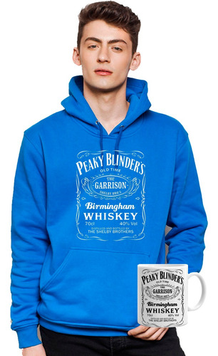 Poleron Canguro Unisex Peaky Blinder Whiskey  + Tazón 