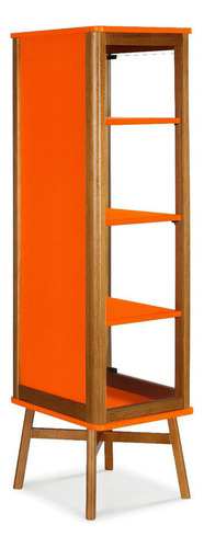 Jardinera Marupá de madera con puerta de cristal 158x49x41, color naranja