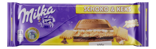 Chocolate com Pedaços de Biscoito Recheio Creme Milka Pacote 300g