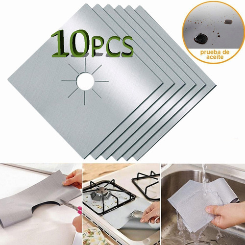 A 10pcs Protector Estufa Quemador Parrilla Reutilizable