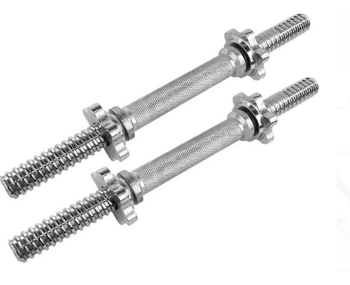 Imagen 2 de 3 de Barras Mancuernas 35 Cms Seguros Roscados X 2 Unds