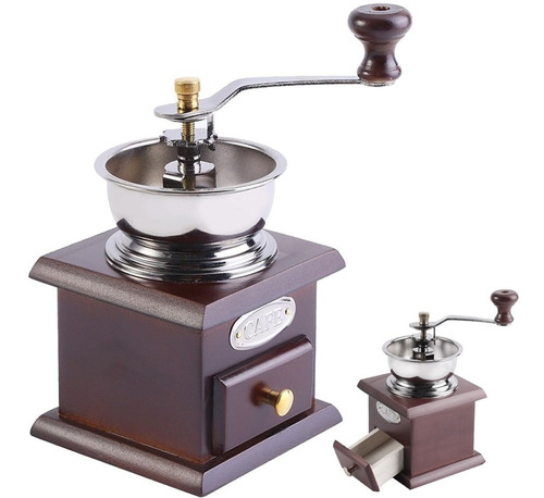 Moedor Manual Café Com Regulagem De Grão Envio Expresso Cor Tabaco