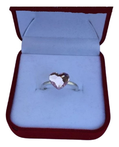 Anillo Corazon, Made With Swarovski, Plata 950