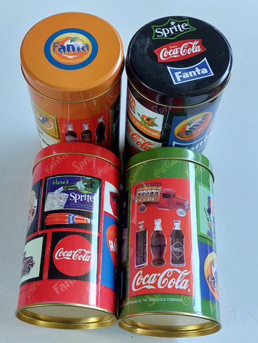 Lote 4 Latas De Colección Coca - Cola Fanta - Sprite (Usado)