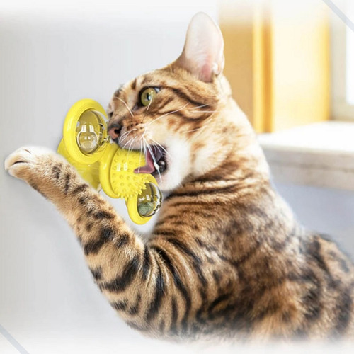 Comedouro Interativo Para Gatos C/ Base Ventosa Alimentação
