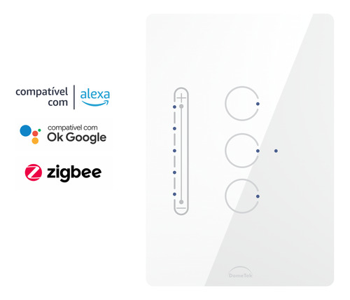 Interruptor Zigbee Dimerizável Led 3 Canais Dometek