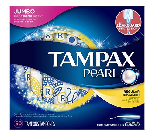 Tampax Perla De Tampones De Plástico, De Absorbancia Regular