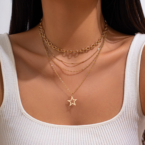 Gargantilla Con Colgante De Estrella Vintage, Joyería Estéti