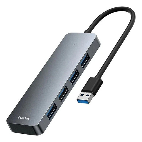 Adaptador Baseus Hub USB 3.0, expansión 4 en 1, serie Ultrajoy, color gris oscuro