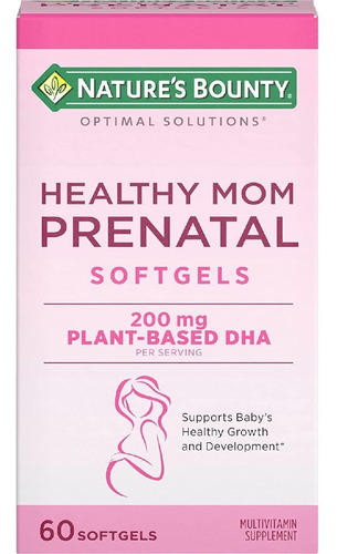 Apoyo Prenatal Para Mamá Nature's Bounty 60 Capsulas Blandas