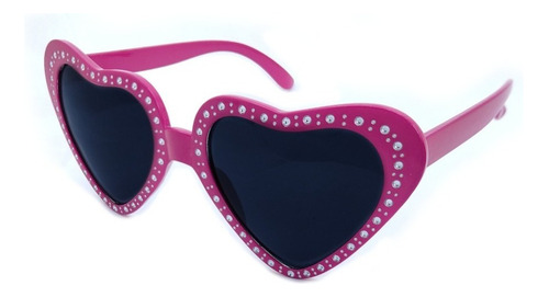 Óculos Feminino Gatinho Retro Olho De Gato Gatinha Coração Armação Rosa Haste Rosa Lente Cinza-escuro