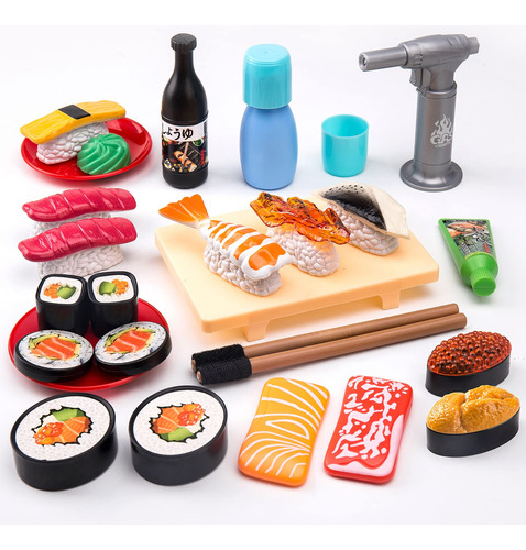 Funpynani - Juego De Alimentos Para Rebanar Sushi, 34 Piezas