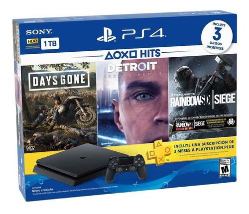 Consola Ps4 Sony Playstation 4 1tb + 3 Juegos