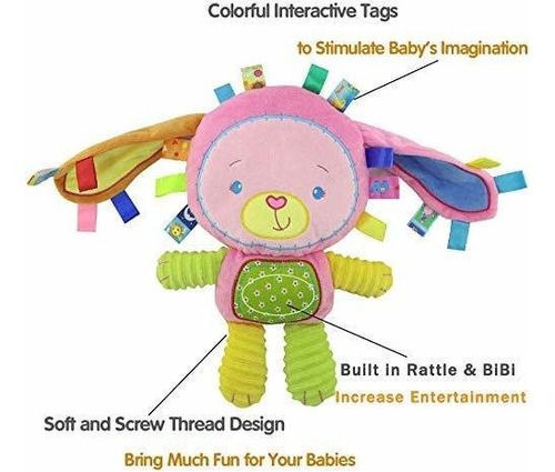 Sonajero Upalupa Plush Bunny Peluche Animal Lovey Infant Pac
