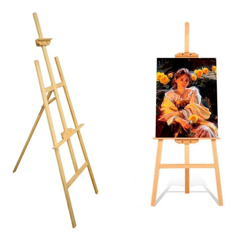 Atril Pintura Lienzos Caballete Atril Madera Ajustable 90cm