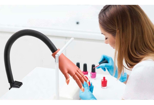 Mano Articulada Para Práctica De Uñas Flexible Con 100 Tips