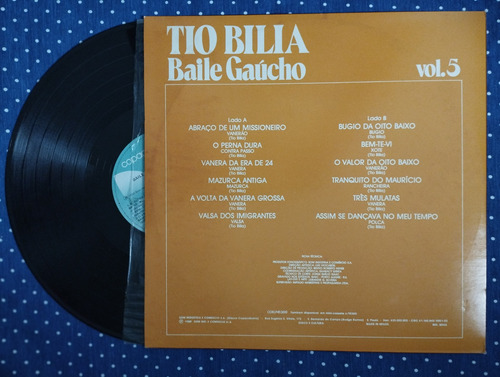 Lp - Tio Bilia - Baile Gaucho Vol. 5