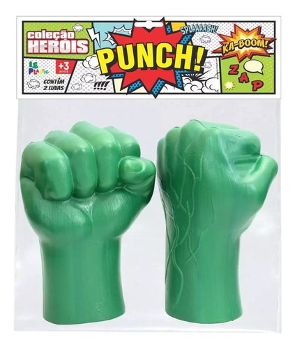 Kit Par Luva Punho Hulk Verde Vingadores Brinquedo Infantil