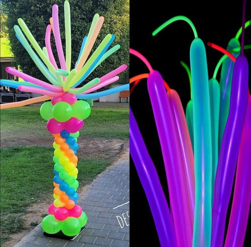 Globo Salchicha, Zeppelin #270, Colores Surtidos Neon 100pz