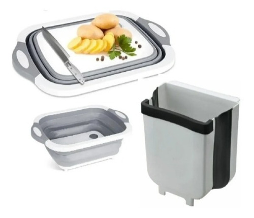 Pack Tabla Corte Plegable+ Basurero Cocina / Ofertas Claras