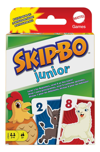 Mattel Games Skip Bo Junior Juego De Cartas Con 2 Niveles De