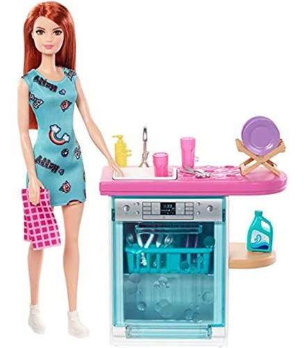 Barbie - Juego De Muebles De Interior, Lavaplatos De Cocina