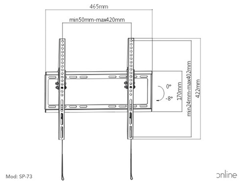 Imagen 2 de 2 de Soporte IOFI SP-73 de pared para TV/Monitor de 32" a 75" negro