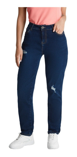 Jeans Pitillo 5 Bolsillos Con Roturas - 73001149