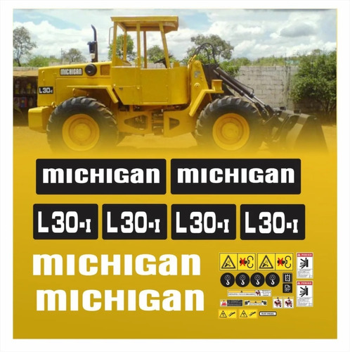 Adesivos Pá Carregadeira Compatível Com Michigan Clark L30-i Cor Adesivo Emblema Gráfico L30-i