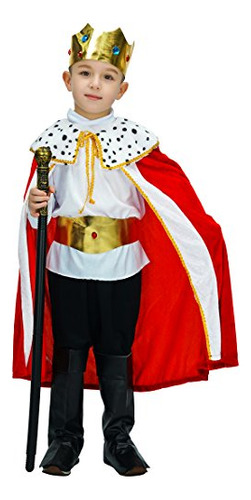 Disfraz De Niño Real Rey Rey - Príncipe Blanco (7-9 Años).