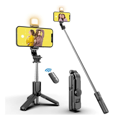 Palo Selfie Celular Mixio Bluetooth Aluminio Tripode Con Luz