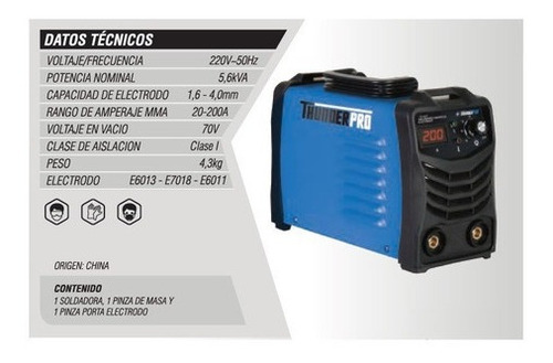 Soldadora Inverter Thunder Mma 200 Amperes Digital