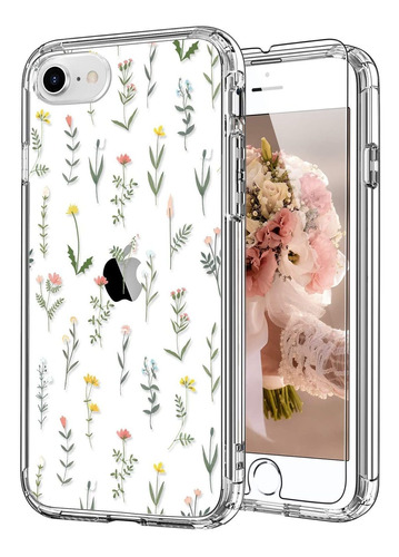 Funda Para iPhone SE 2020, Flores/resistente/transparente