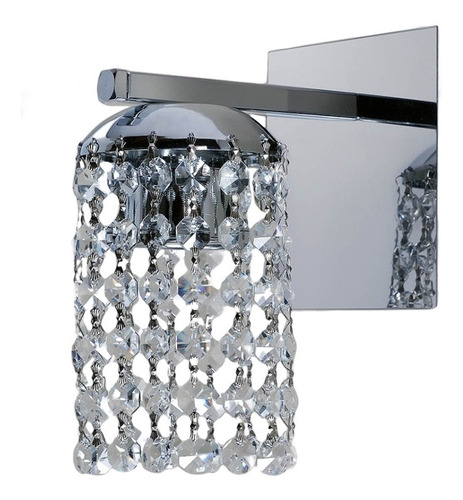Imagen 2 de 10 de Aplique 1 Luz Lyon Cromo Base Acero Inoxidable Apto Led