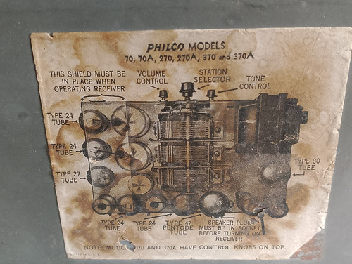 Chasis Radio Philco 1930/con Bulbos/para Proyecto (Usado)