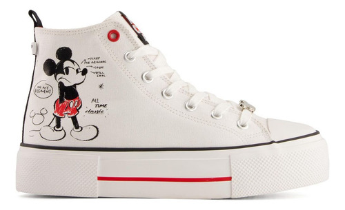 Sneaker Casual Z42149ve Lavable Blanco Mickey Agujetas