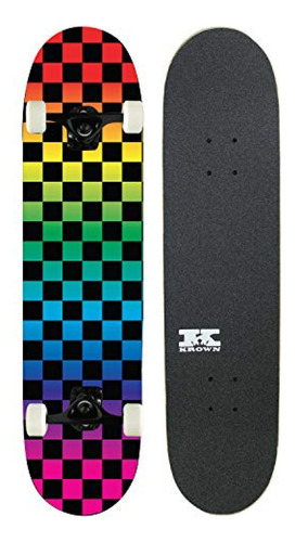 Tabla Skate Krown Kpc Rainbow Checker Completo