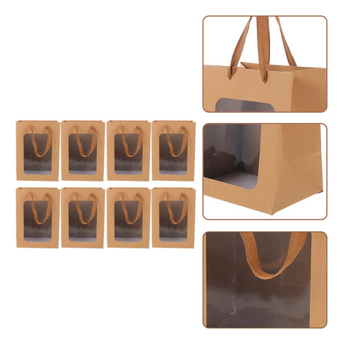 Bolsas De Regalo Transparentes Con Ventana, 10 Unidades