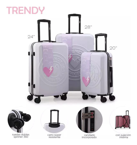 Valija Trendy Carry On 20 '' Lavanda 27520 Viaje Turismo