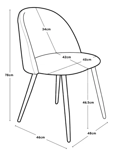 Silla Comedor Thea Tapizada Pana Nórdica Pack 4